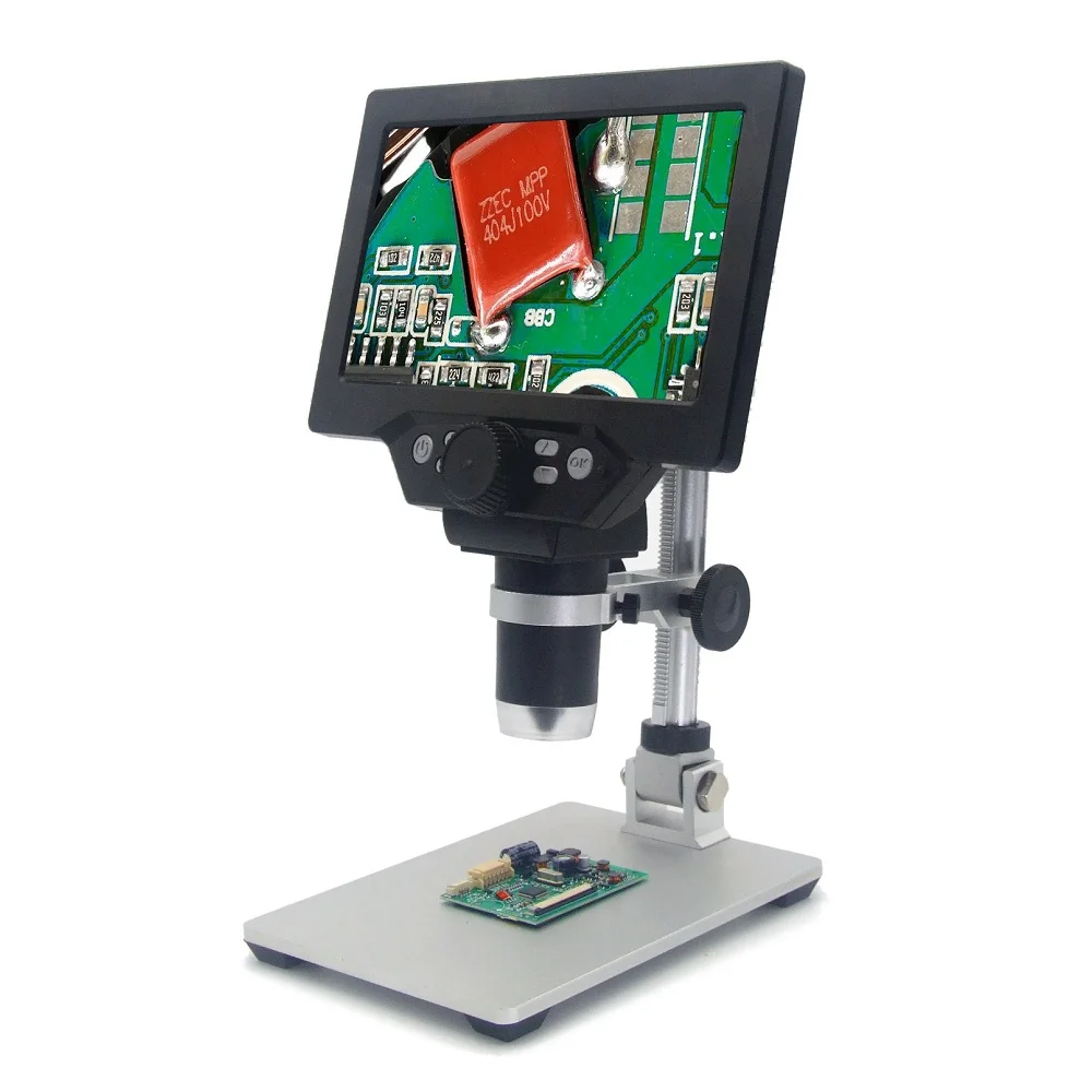 US $66.83 1200X Digital Microscope Electronic Video Microscope 7inch LCD 12MP Solder Phone Repair Magnifier Builtin Battery