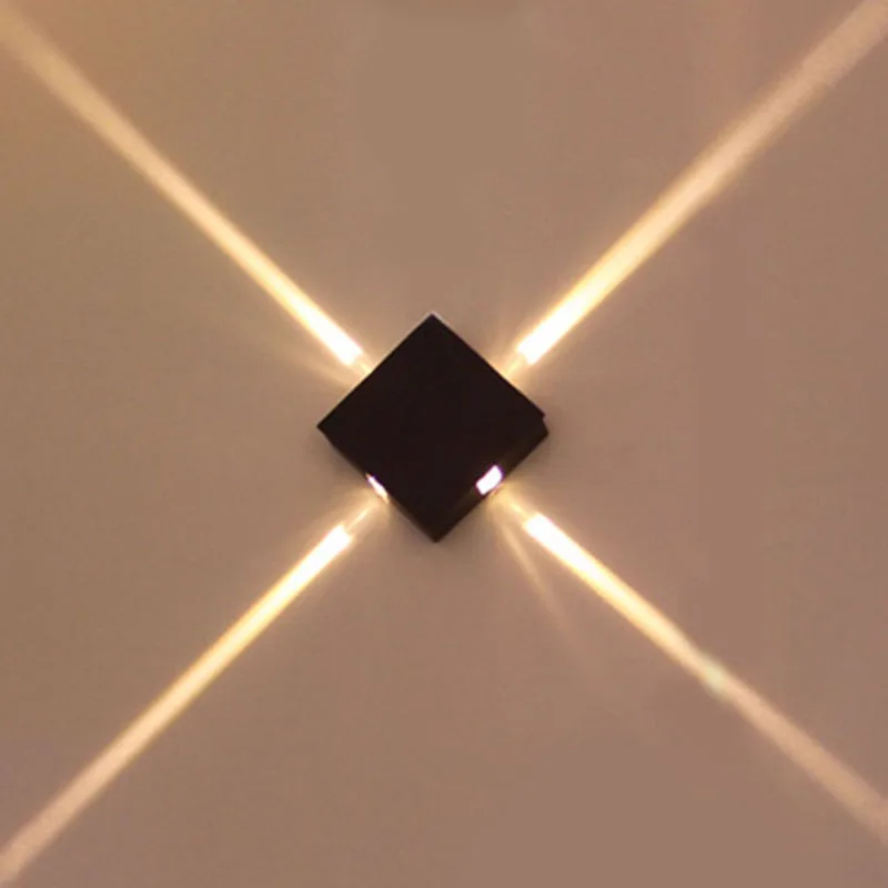 black one 4LED Светодиодный светильник на стену CREE светодиодный 4 Светодиодный светильник с перекрестными лестницами светодиодный декоративный светильник для стен - Цвет абажура: black one 4LED