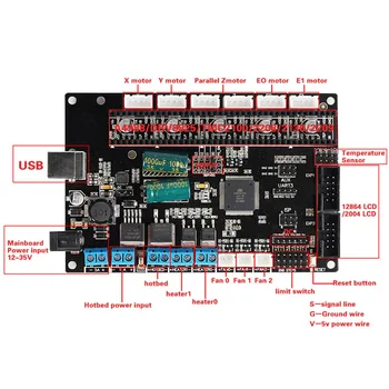 

Motherboard Set 3D Printer Motherboard Compatible for TriGorilla Mega2560 RAMPS1.4 SP99