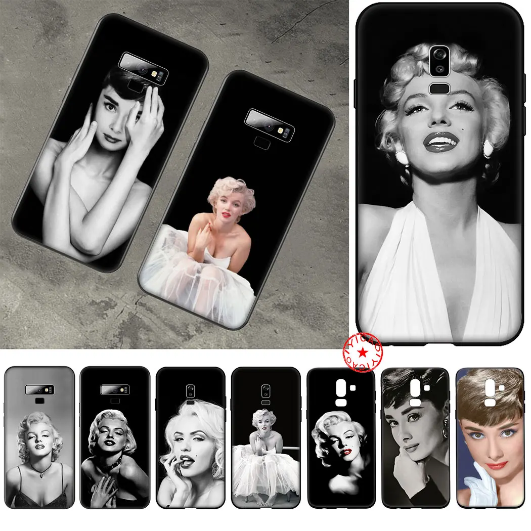 Marilyn Monroe Lovely Black Soft Silicone Case for Samsung Galaxy A70S A20E A2 J4 J6 Plus Core J7 Duo J8 TPU Cover |