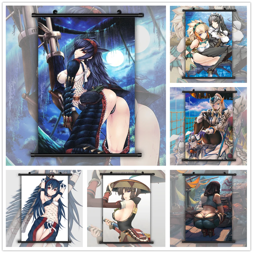 Монстр Хантер Аниме Манга настенный постер свиток А|Рисование и каллиграфия| |