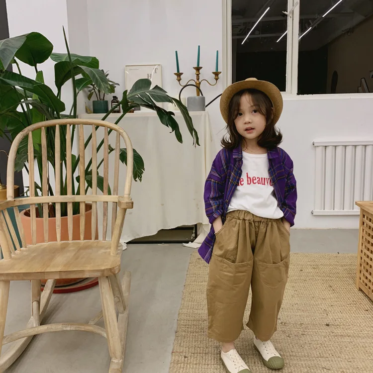 Tckids детская одежда на заказ 19 Весенняя служба по закупкам корейских товаров стиль знаменитостей Ретро Свободная рабочая одежда Larg