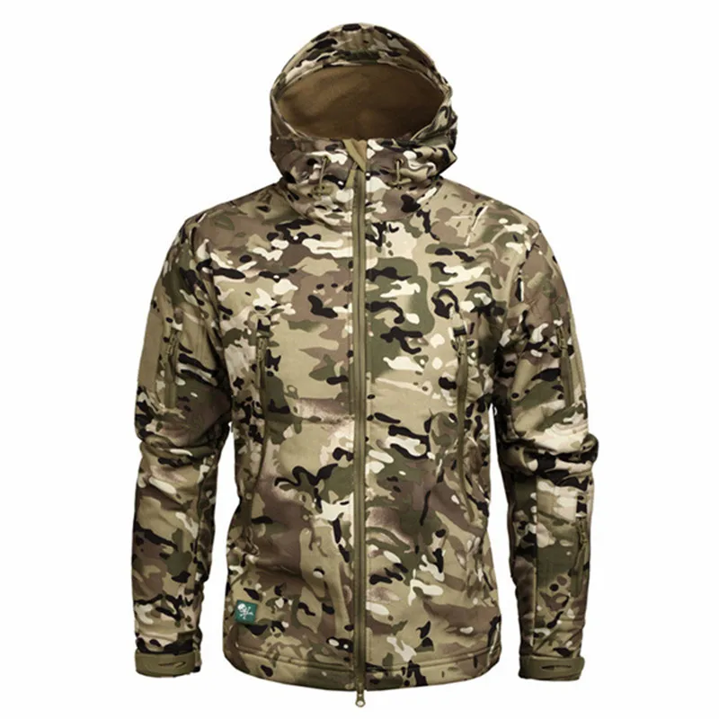 Hiking Jackets Men Camouflage Tactical Jacket Autumn Winter Shark Skin Soft Shell Waterproof Jacket Windbreaker 2