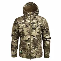 Hiking Jackets Men Camouflage Tactical Jacket Autumn Winter Shark Skin Soft Shell Waterproof Jacket Windbreaker 2