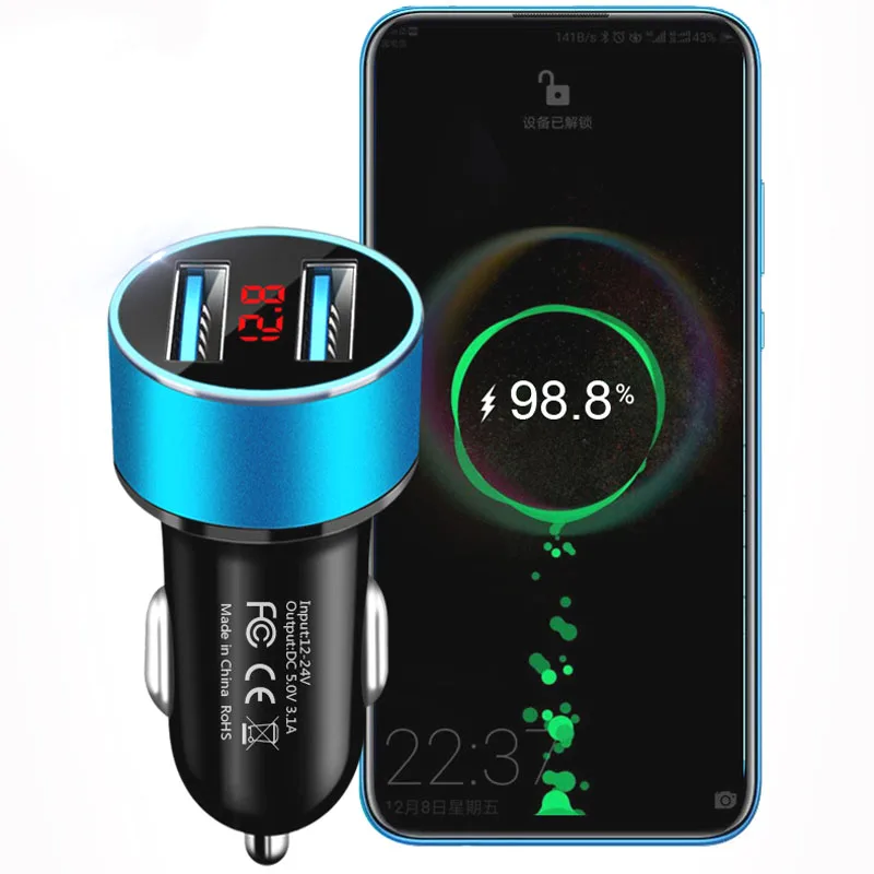 Стильный Мини двойной USB порт автомобильного прикуривателя разъем зарядного