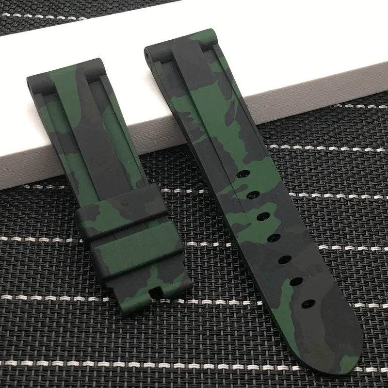 color 3 strap Высокое качество 24 мм Универсальный Камуфляжный цветной резиновый ремешок для мужских часов ремешок для samsung gear S3 классический Panerai - Цвет ремешка: color 3 strap