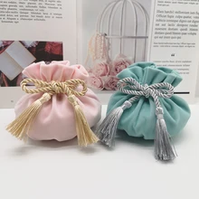 Светильник с синим круглым дном, серая кисточка, бархатная сумка на шнурке, 12x17 см, MP3 ювелирные изделия, мешки для упаковки пакетов, подарочные и упаковочные сумки