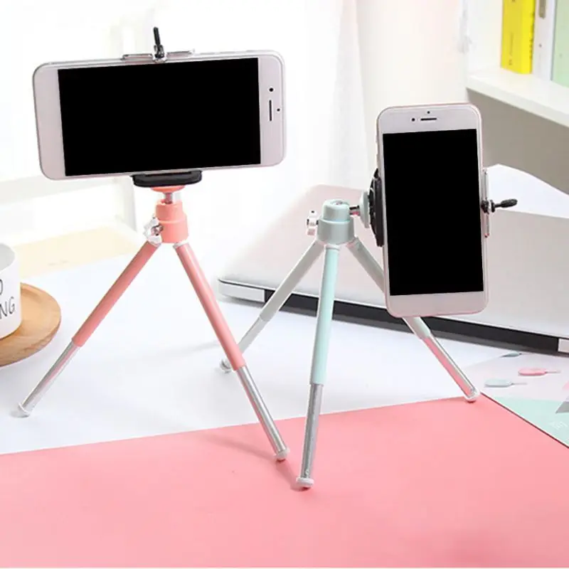 Mini soporte para teléfono portátil, trípode telescópico giratorio de 360 grados, soporte para teléfono móvil de escritorio y fotografía