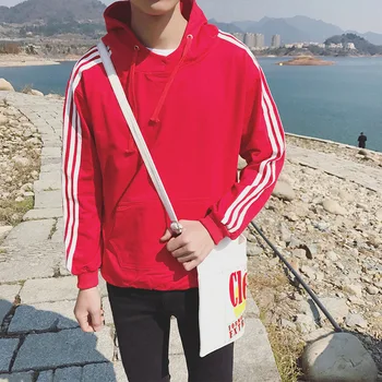 

ZHIJING Autumn Hoodies Men's Long-Sleeved Sports Red Hoodie Sports Student Fashion Jacket