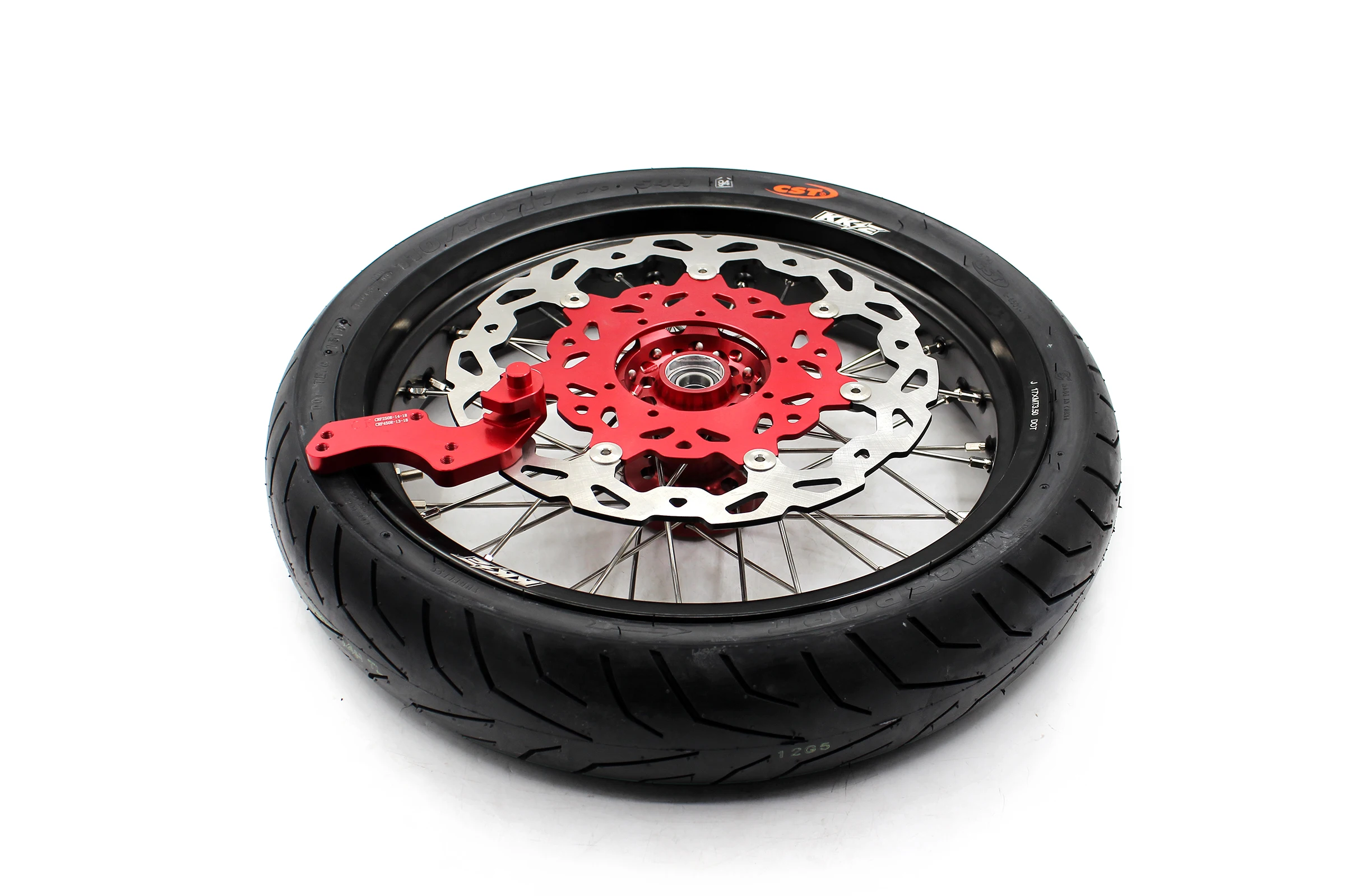 KKE 3 5/4 25 Supermoto колеса CST шины Набор для Honda CRF250X 2004 2020 CRF450X 2005 красный концентратор