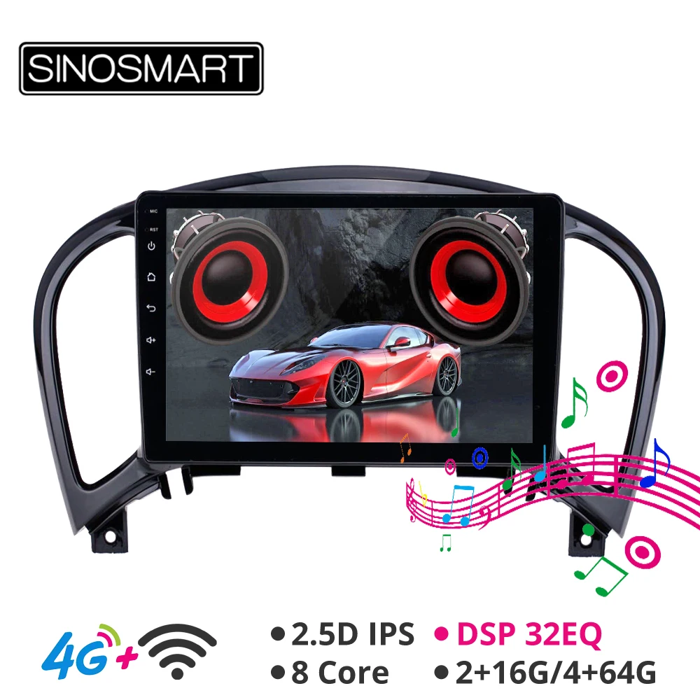 

SINOSMART 8 Core CPU DSP Car Navigation GPS Player for Nissan Juke Support BOSE 360 view system