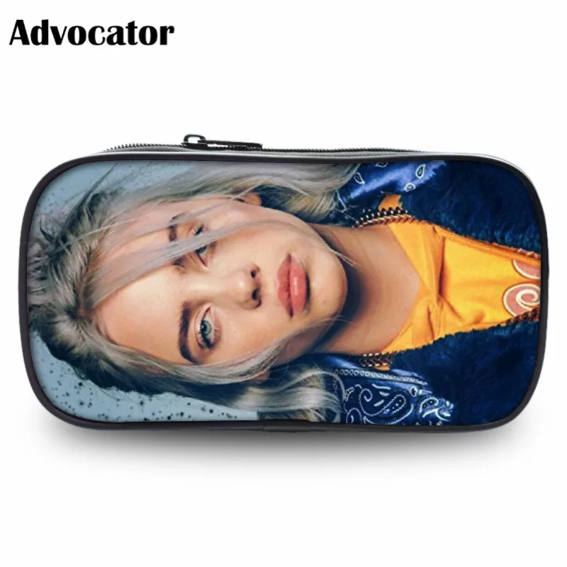 ALN2241K ADVOCATOR Горячая Billie Eilish узорчатый карандаш коробка для детей мальчиков девочек большой емкости макияж мешок косметичка для макияжа случае - Цвет: ALN2241K