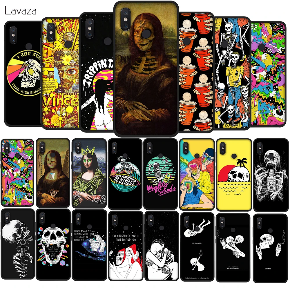Мягкий чехол Mona Lisa Skull by SAMUXX для Xiaomi Redmi K20 K30 Pro Go Note 4X 5 5A Prime силиконовый | Мобильные