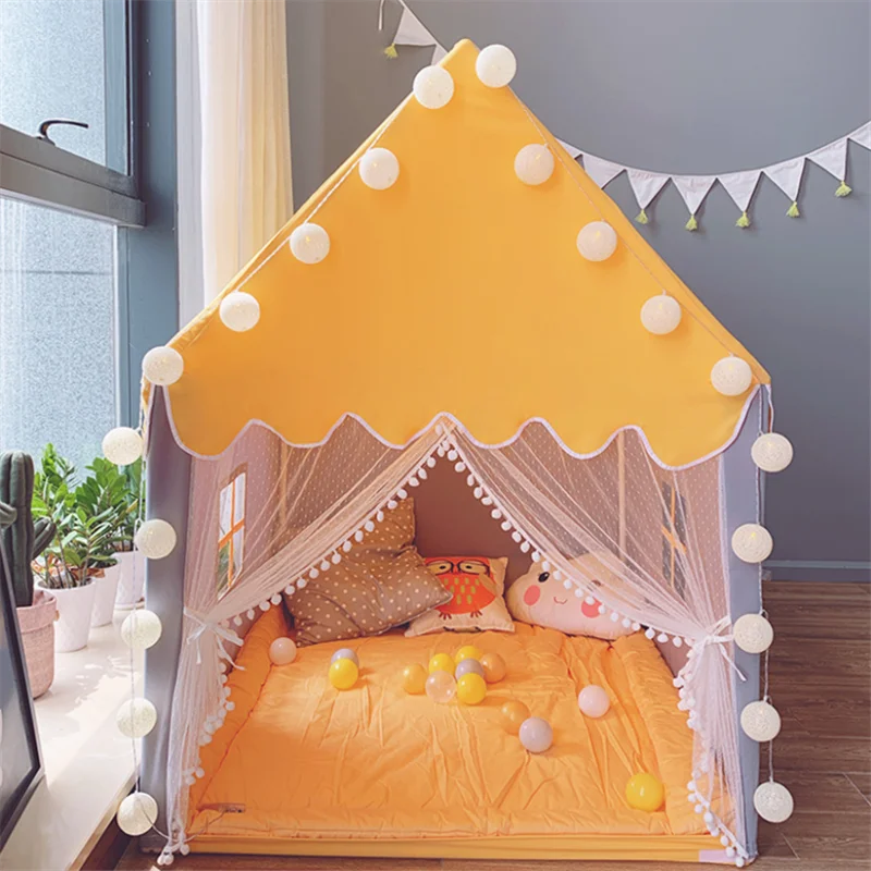 Three Colors Children's Games Tent Indoor Outdoor Play House Princess Tent Doll House Girls Boys Small Castle Toys