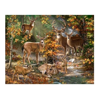 

Diamond Embroidery Full Drill Square Diamond Animals Deer Pictures of Rhinestones Diamond Painting Arrivals Manual Hobby