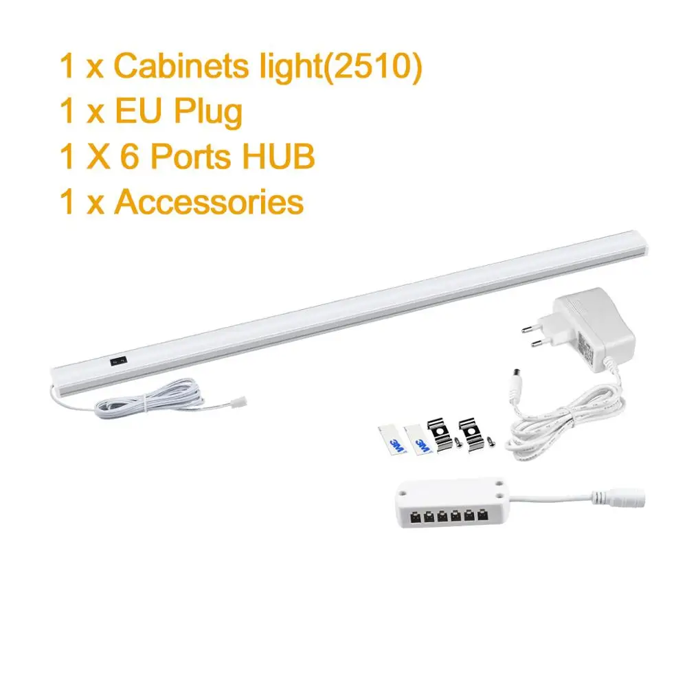 1pcs tube with power 12V Кухня алюминиевый осветительный профиль ручной Сенсор светодиодный шкаф светильник 3 цвета трубчатая лампа для шкаф для одежды шкаф для вина - Испускаемый цвет: 1pcs tube with power