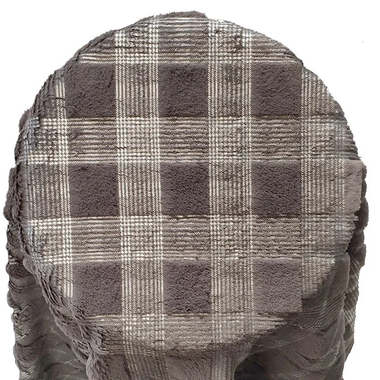 Искусственный мех с бархатным узором бронзовая клетчатая фабричный Текстиль для дома плюшевая ткань оптом 160x500 см