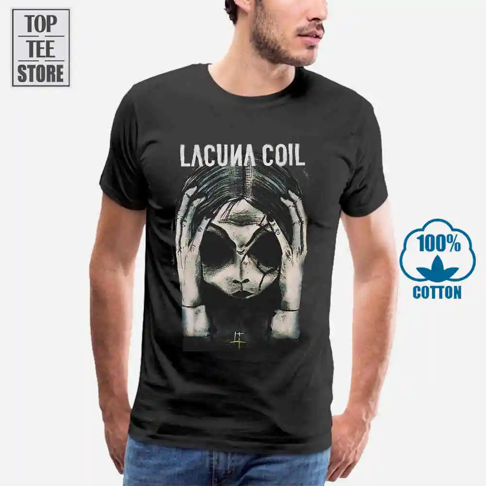 Футболка Lacuna Coil Head S M L Xl 2Xl брендовая новая официальная футболка | Мужская одежда
