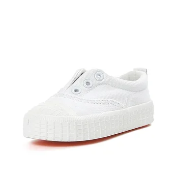 

2018 children's canvas shoes boys and girls cloth shoes student sports shoes solid color soft bottom baby shoes