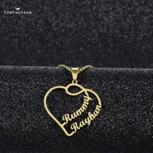 Personalised Custom Necklace for Women Couple Loves Gift Personalised Letter Heart Necklace 2 Names Letter Pendant Necklace