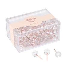 

Transparent Rose Gold Thumb Tacks Ball Push Pin Nail For Photo Wall Soft Painting Cork Board Office Accessories Push Pins Set