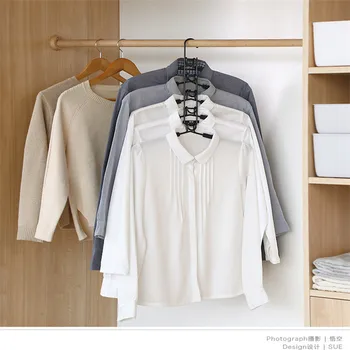 

5 In 1 Wardrobe Clothing Storage Racks Multilayer Anti Slip Space Saving Closet Organizer Hangers Laundry Rack Home Decorations