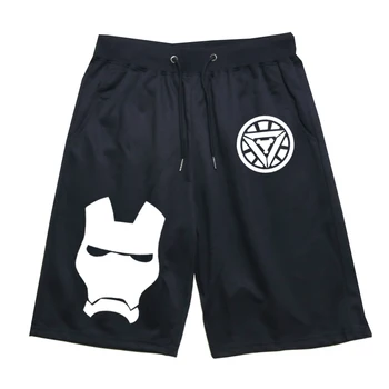 

Iron Man Sports Sweat Breathable Pants Students Cotton Sweatpants Fitness Knee Length Tony Stark Gym Shorts