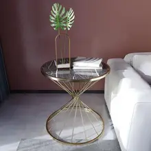 Nordic net red creative round small coffee table simple marble sofa side bedside table light luxury corner