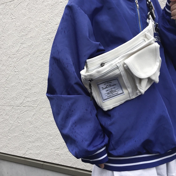 Harajuku стиль уличная поясная сумка женская нагрудная сумка из текстиля для мужчин повседневная сумка через плечо Студенческая хип хоп Уличная грудь поясная сумка
