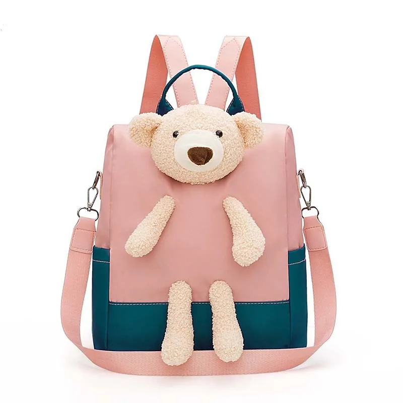 

2020 New Cute Plush Bear Doll Student Schoolbag Korean Version Kawaii Girl Backpack Travel Portable Bag For Woman