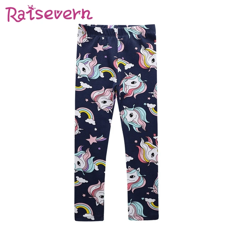 Raisvern/Детские леггинсы с принтом единорога облегающие брюки для девочек капри с эластичным поясом г., весна-осень, размеры от 2 до 7 лет