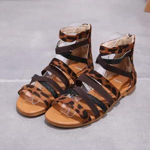 Women Sandals 2020 Leopard Print Summer Shoes Women Flat Shoes Zipper Women Sandals Beach Shoes Zapatos De Mujer