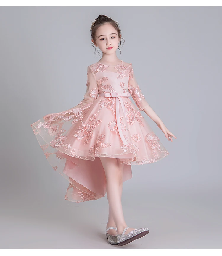 Платье-пачка принцессы с цветочным узором для девочек; летнее праздничное платье на свадьбу, День рождения; детская одежда для девочек; детская одежда на год