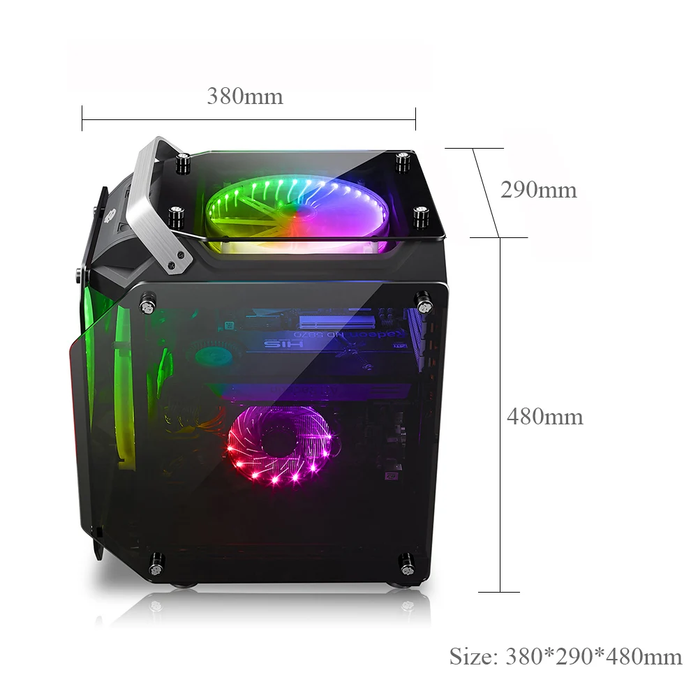 Настольные игровые Чехлы M ATX Micro с поддержкой материнской платы ITX прозрачные