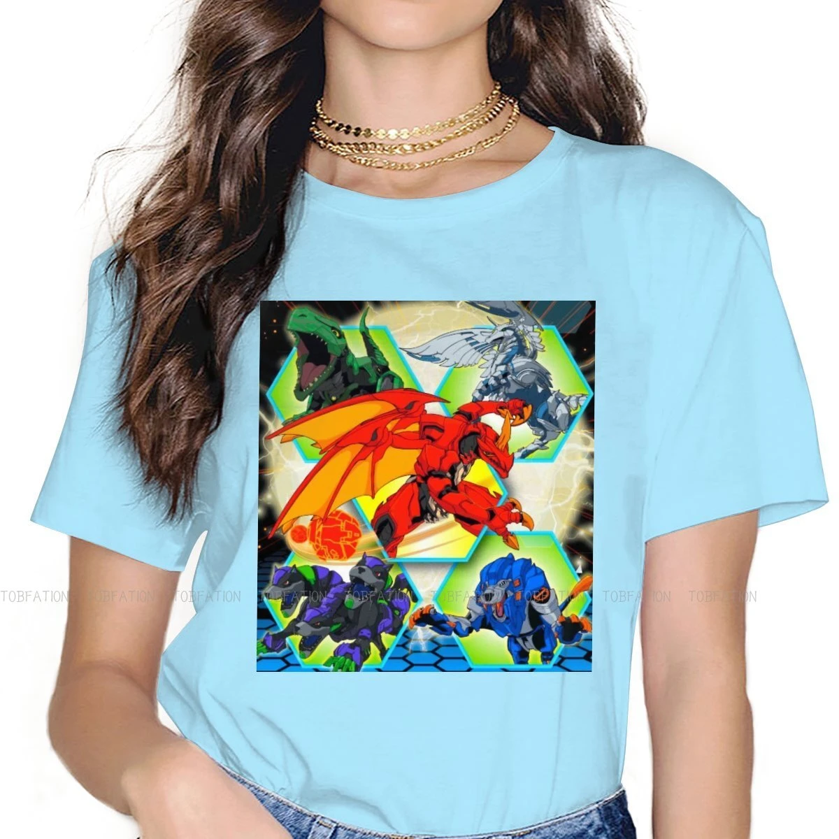 Camiseta Harajuku Bakugan Battle Brawlers, de manga corta con estampado de la serie de TV de Anime 4XL, ropa de regalo única para mujer|Camisetas| - AliExpress