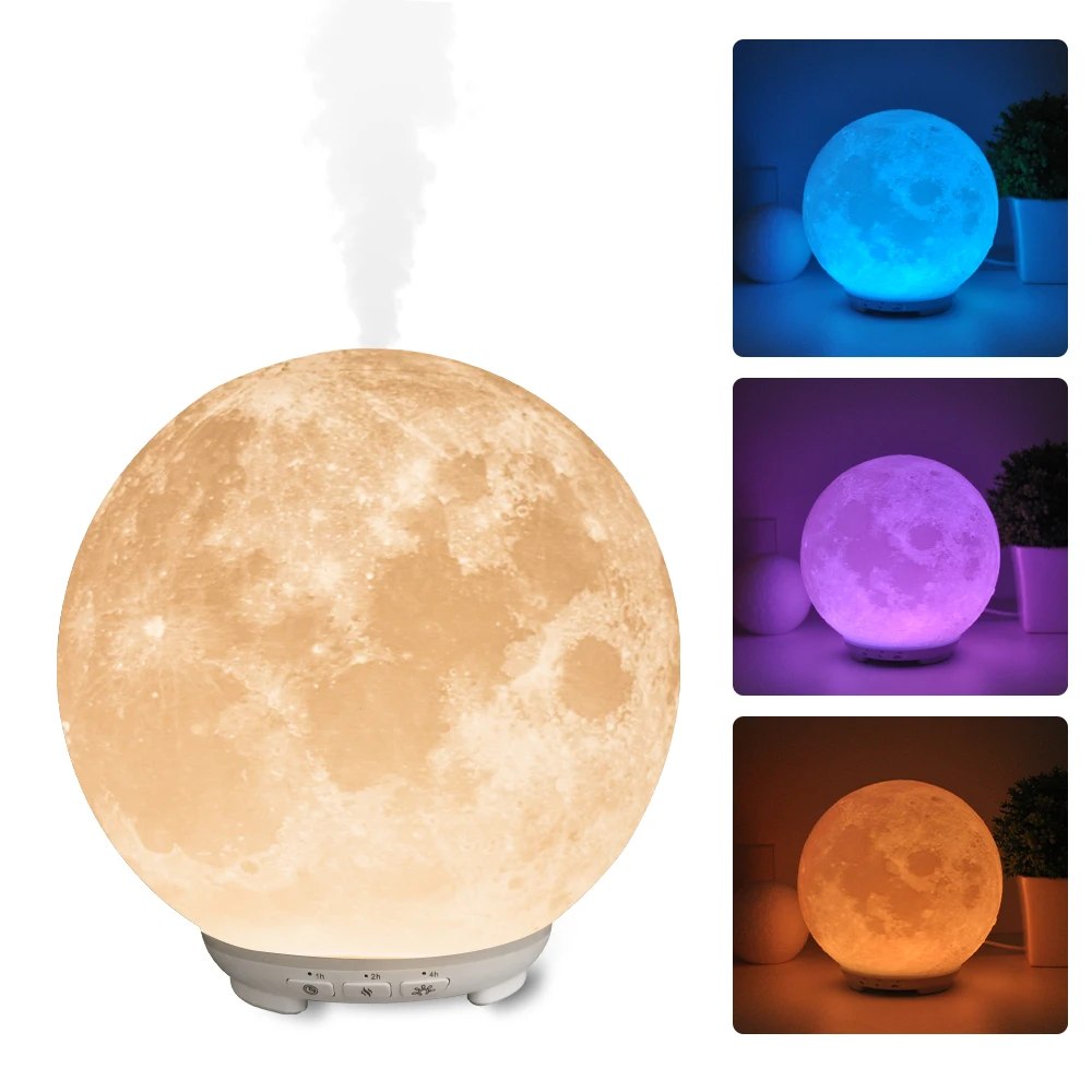

100ML Air Humidifier 3D Printing Night Light Moon Lamp USB Rechargeble Warm White/Seven Color Light 3 Style Optional 5W 300g PLA