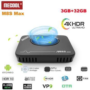 

Original MECOOL M8S Max TV Box Android 7.1 Amlogic S912 3GB RAM 32GB ROM 2.4G+5.8G WiFi BT4.0 100Mbps 4K VP9 H.265 Media Player