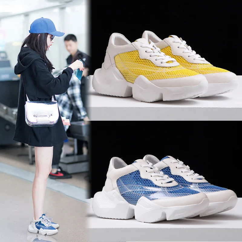 

2019 Spring New Style INS Ultra-Fire hong zhi Smoked Sports Daddy Shoes Versatile Large Size 41 WOMEN'S Shoes 42 Fashion