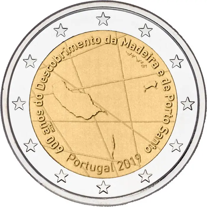 

Portugal 2019 Madeira discovers 600 years 2 Euros Real Original Coins True euro Collection commemorative coin Unc