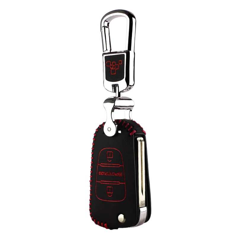 Luckeasy кожаный чехол для ключей для kia sportage 2011 2012 2013 ключ для автомобиля key2s - Название цвета: Коричневый
