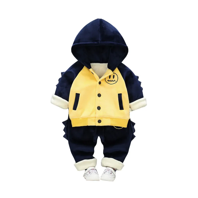 

Autumn Winter Baby Boys Girls Hooded Jacket Clothes Sets Fashion Children Hoodies Pants 2Pcs/Set Toddler Cartoon Tracksuits