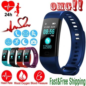 

Smart Watch Sports Fitness Activity Heart Rate Tracker Blood Pressure wristband IP67 Waterproof band Pedometer for IOS Android