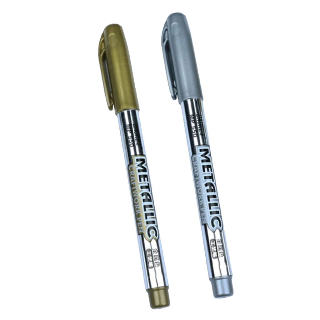 2x Paint Wax Sealing Color Graffiti Pen Marker Ornament Plastic Gold+Silver 2x Paint Wax Sealing Color Graffiti Pen Marker Ornament Plastic Gold+Silver