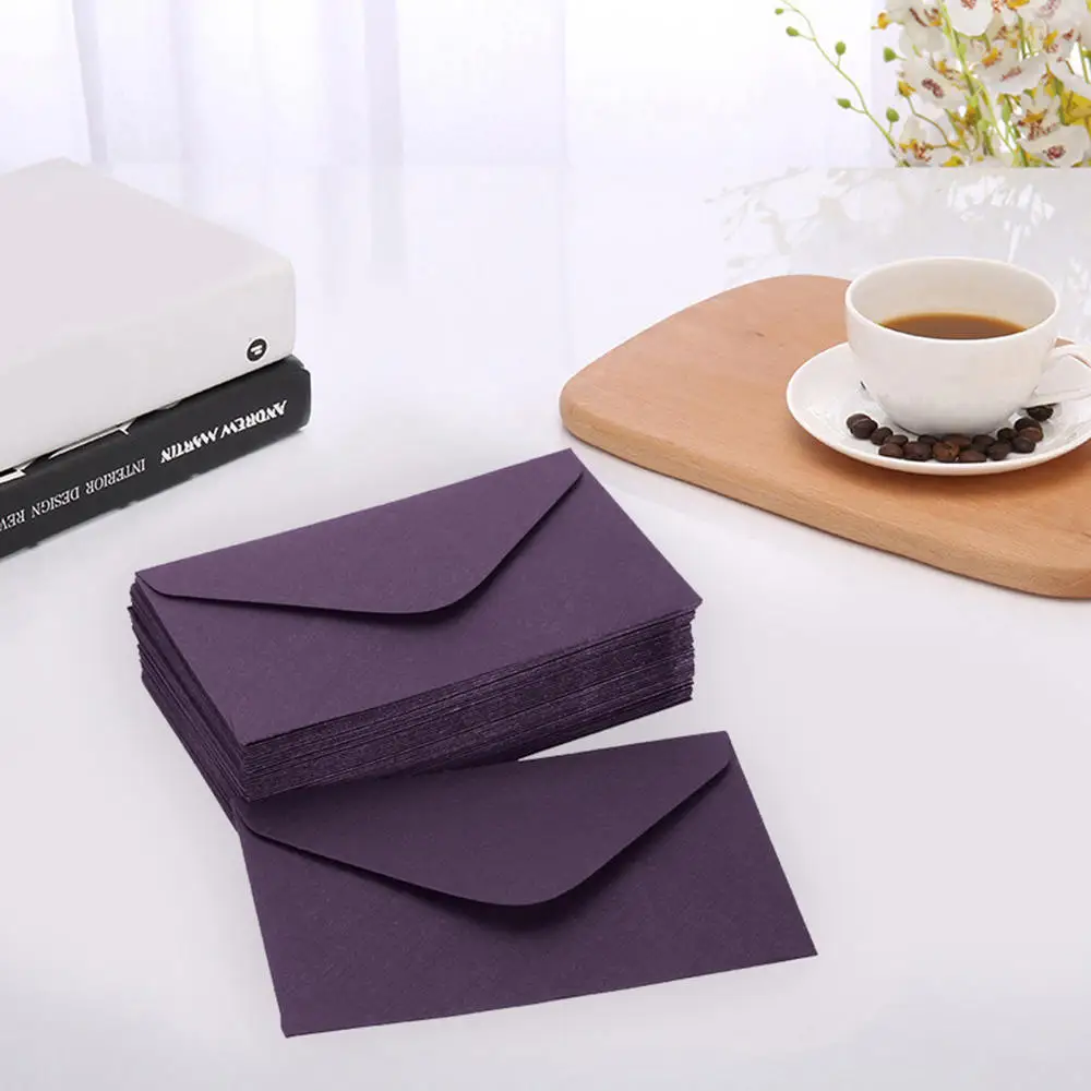 

50Pcs Kraft Paper Bag Colorful Blank Mini Paper Envelopes Candy Gift Bags for Snack Package Wedding Invitation Gift