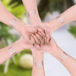 20pcs Set Waterproof Bridesmaid Team Temporary Tattoo Bachelorette Party Sticker Decoration Marriage Bride To Be Party Supplies