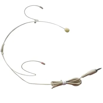 

2 Pcs Wired Earhook Headset Headworn Microphones 3.5mm Black and White