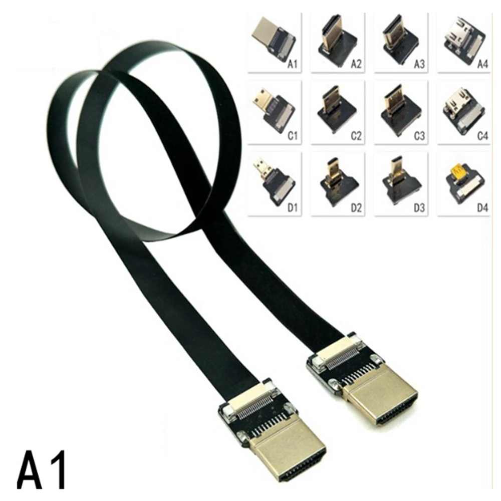 A1 FPV Micro HDMI Mini 90 градусов адаптер 5 см 100 FPC плоский кабель шаг 20 контактный