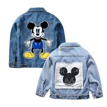 

2019 Mickey Denim Jacket For Boys Fashion Coats Children Clothing Autumn Baby Girls Clothes Outerwear Cartoon Jean Jackets Coat
