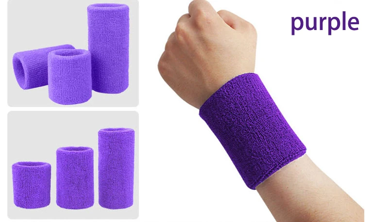 Purple 8 см, спортивные, для тренажерного зала, силовые, для тренировок, вязаные, нарукавники, защита для запястья, полотенце, манжета на запястье, повязка для протирания, пот, эластичная лента для мужчин и женщин - Цвет: Purple