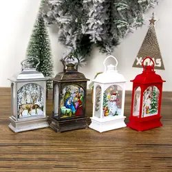 Рождественские украшения для дома висячие фонари Светодиодная свеча, чайный свет свечи Санта олень замок светильник со снеговиком